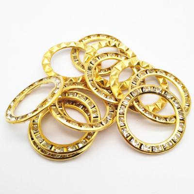 China #30 17.5mm nickel free inner rhinestone brass eyelet in gold color, grommet with rhinestone for sale