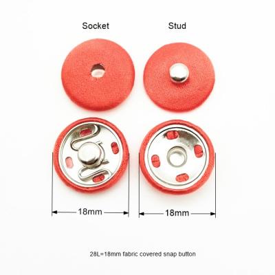 China Viable Fabric Covered 18mm Snap Button, Metal Fabric Covered Button for sale