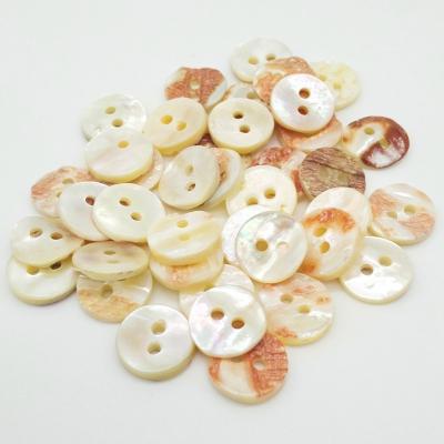 China 16L viable 10mm 2 hole abalone shell button in natural and white color for sale