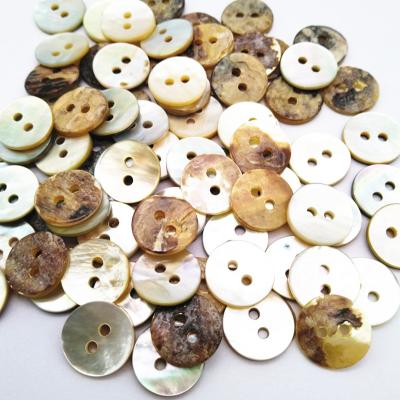 China 11.5mm viable 18L agoya Japanese shell button, real natural shell button, 2 holes shell button for sale