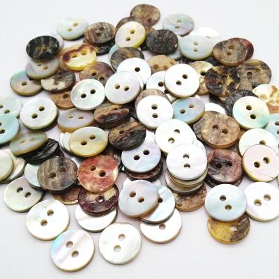 China 16L 2 Holes Viable Agoya 10mm Shell Button Real Natural Shell Button for sale