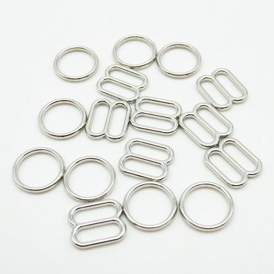 China Underwear 8mm Width Inner Bra Clips Zinc Alloy Ring And Slider, Bra Metal Accessories Slider for sale