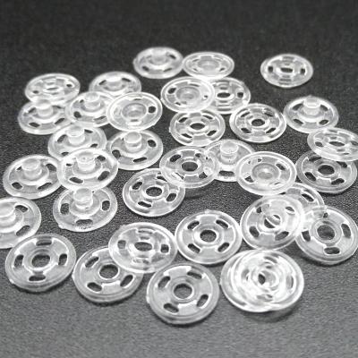 China 7mm Nickel Free 2pcs Sew On Round Plastic Snap Button In Clear Color for sale