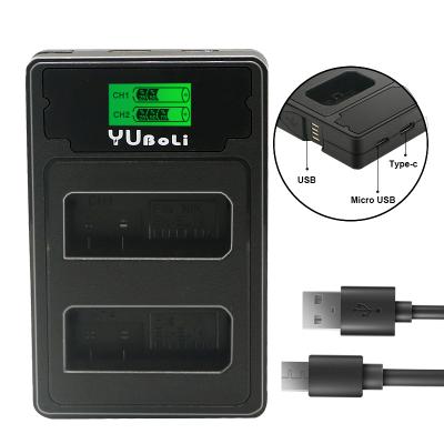 China Portable Camera YUBOLi EN-EL14 EN-EL14A Dual USB LCD Charger Camera Battery Charger for Nikon D90 D300 D5300 D5200 D5100 D3300 for sale