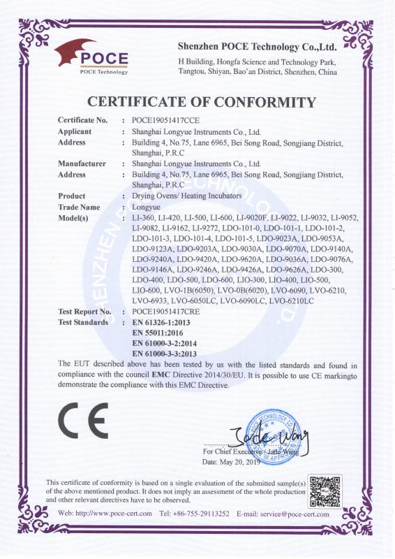 CE - Shanghai Longyue Instruments Co.Ltd