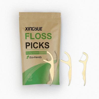 China For Home Use Wholesale PLA Corn Dental Flosser Toothbrush Biodegradable Tooth Pick Bulk Eco-friendly Dental Floss Picks for sale