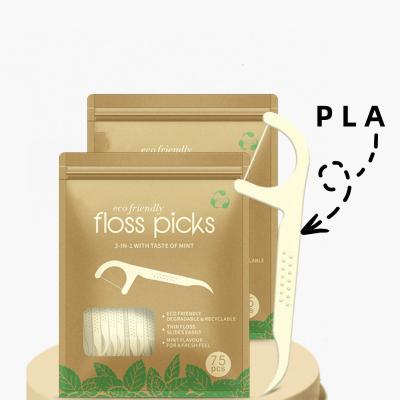 China For Home Use Eco Friendly Disposable Oral Cleaning Tooth Care Biodegradable Daily Dental Floss Pick for sale