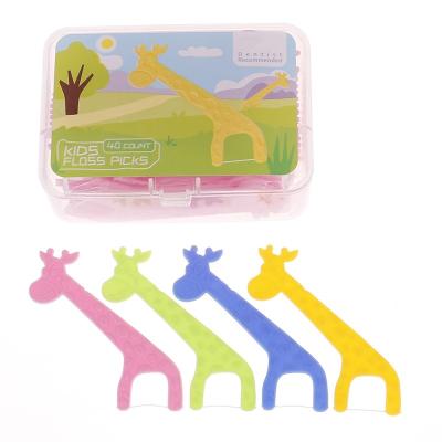 China Eco-friendly Wholesale Factory Price Floss Dental Children Animal Design Dental Floss Pick For Kids for sale