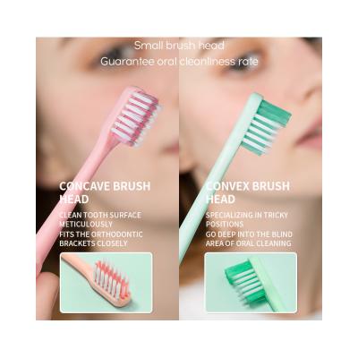 China PV SHAPE Xingyue Double Brush Bristles Orthodontic Clean & Care Toothbrush for sale