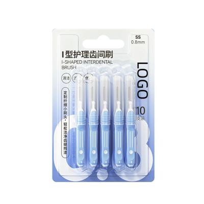 China Japan imported elastic steel wire High quality CE ISO approved dental soft picks rubber Orthodontic L -shaped Interdental Brush for sale