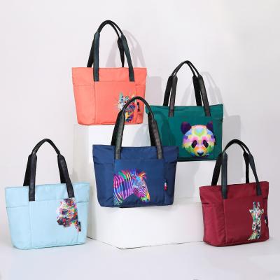 China Wholesale Daily Use Beach Shopping Shoulder Bag Promotion Animal Printed Waterproof Travel Tote Bag With Accept Custom for sale