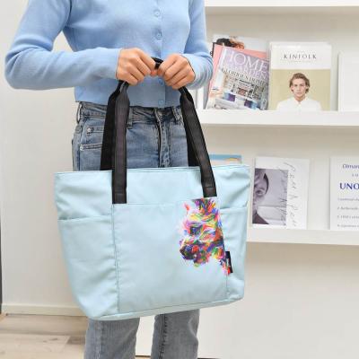 China Promotional Reusable Bag Logo Large Capacity Animal Printed Custom Made Daily Use Canvas Tote Bag for sale