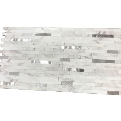 China White Peel Stick 3mm SPC Wall Decor Parquet Colorize Foshan PVC Self Adhesive Mosaic Tile for sale