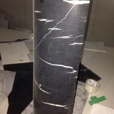 China Real modern super thin 1mm black marble tile good for wall celling and telephone for sale