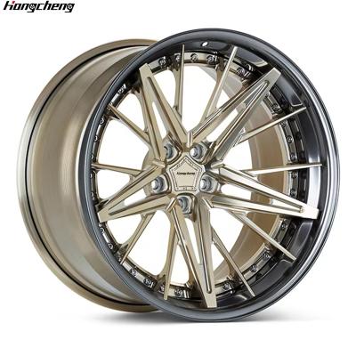 China For retrofit/upgrade Hongcheng 3 Piece forged wheel 17 18 19 20 21 22 inch aviation aluminum alloy 6061 pcd5x120 for sale