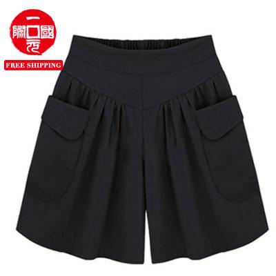 China Breathable European and American summer plus size fat women's wide-leg shorts for sale