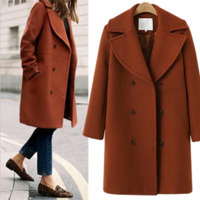 China 2021 viable autumn and winter plus size women's mid-length anorak coat wool crossover wool coats women's wholesale for sale