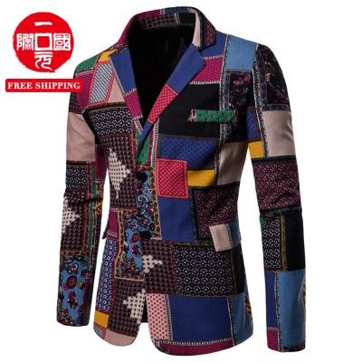 China Suits 2021 autumn and new winter multicolor cotton and canvas men's casual ethnic printed suit for sale