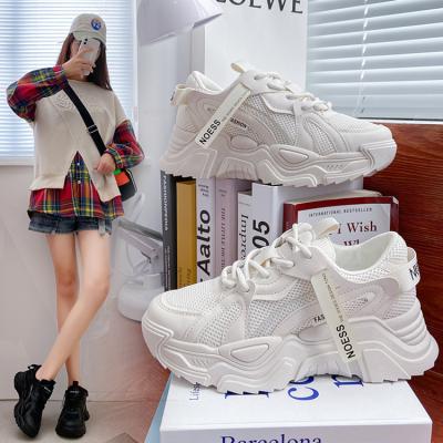 China Rubber Korean version of the awkward sneaker CIA female trend 2021 new autumn student sports shoes increased lace sports shoes rubber for sale