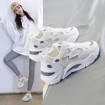 China Breathable Insist Sneaker Dad Network Celebrity Female Korean Flat-Heeled Female Adult Shoes Trend Rubber Clumsy Female Single Net Breathable New for sale