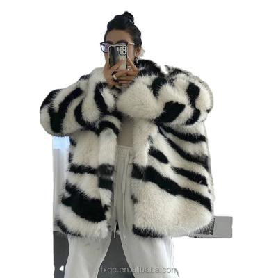 China Anti-wrinkle 2023Vintage Design Popular ladies Winter coats Faux fox Fur Coats For ladies women for sale