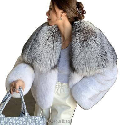 China Anti-wrinkle 2023 new  Popular Winter leather Real fox Fur Coat luxury For Women for sale