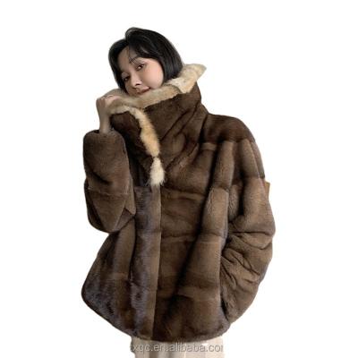 China Anti-wrinkle Fashion Design 2023 New Popular Winter Plus Size Natural Real Mink Coats Fur Coat For Women for sale