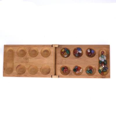 China WOODNB Multi Color Glass Stones Game, Portable Travel Mancala Board Game For Kids And Adults for sale