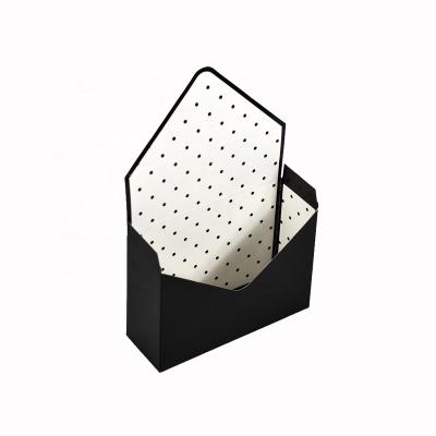 China Handmade Low Cost Flower Packing Box Retail Black Wrapped Fold Bouquets Box for sale