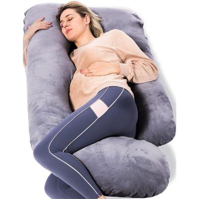 China Velvet+PP Cotton Foam Pregnancy Pillows G Shaped Full Body Pillow For Pregnancy Need Haves Pregnancy Pillows For Sleeping for sale