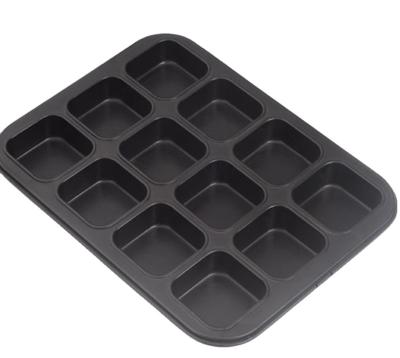 China Disposable Carbon Steel Non-Stick Muffin 12-Cup Cupcake Mold for sale