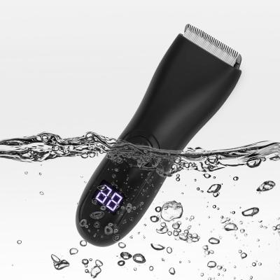 China Newest high quality car hair trimmer with digital display rechargeable waterproof electric body hair trimmer groin trimmer for sale