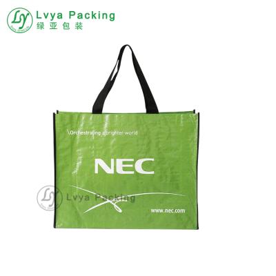 China China factory handled cheap price recycled green laminated recyclable opp laminated used pp woven bag for sale