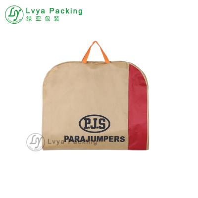 China Non Woven Fabrics Reusable Hanging Custom Waist Carrier Clothes Folding Suit Cover for sale