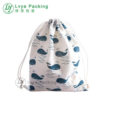 China Heavy Duty Drawstring Cartoon Paint Wholesale Organic Cotton Canvas Fabric Drawstring Muslin Bag for sale