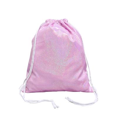 China Empty Rope Handle Sublimation Glitter Drawstring Backpack for sale