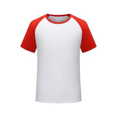 China Breathable Custom Logo Polyester Raglan Contrast Short Sleeve O-Neck T-Shirt for sale