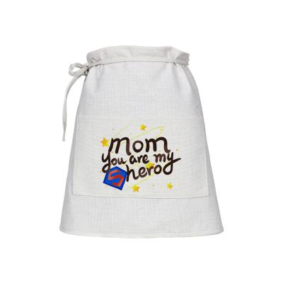 China Sublimation Reusable Adult Canvas Kitchen Half Waist Aprons for sale