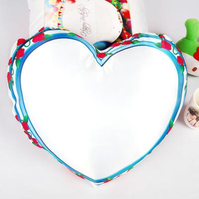 China Inflatable Sublimation Blanks Heart Shape Peach Skin Satin Pillow Cover For Valentine's Day for sale