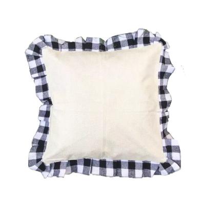 China Inflatable Sublimation Printing Buffalo Plaid Pillow Cover 16x16inch for sale