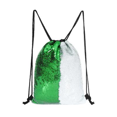 China Easy To Carry Sublimation Flip Sequin Bling Bag Drawstring Outdoor Backpack For Girls for sale