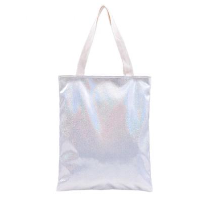 China Amazon Hot Selling Blank Sublimation Printable Polyester Handled Tote Bags for sale