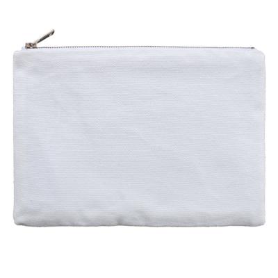 China Fashion Sublimation Printing Blank Canvas Zipper Makeup Pouch Blank Bag Cosmetic Bag for sale