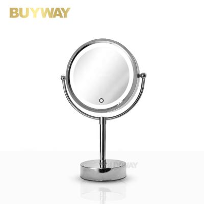 China Wholesale Table Top Lighted Vanity Lights Cosmetic Led Makeup Mirror Touch With Light for sale