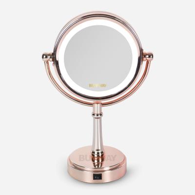 China Cute Modern Antique 3X 5X 7X 10X Magnifying Compartment Illuminated Lighted Led Lighted Beauty Vanity Makeup Cosmetic Mirror for sale