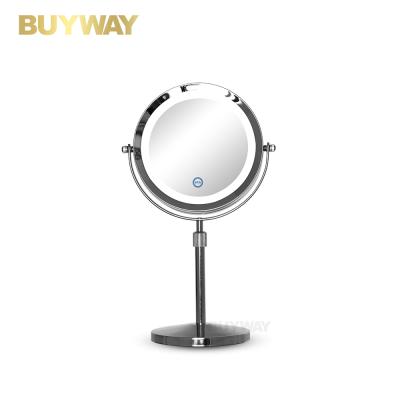 China New Magnifying Round Double Sided LED Light Touch Sensor Switch Desketop Makeup Mirror for sale