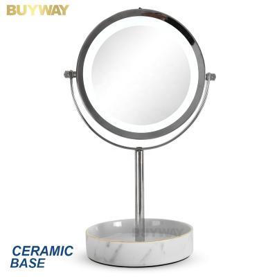 China Wholesale Custom Bestsellers Lighted Round Led Makeup Mirror Charger for sale