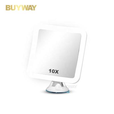 China Lighted Single Square Vanity Makeup Wall Mounted Magnifying Shaving Led Cosmetic Mirror for sale