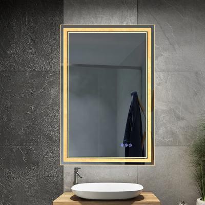 China Magnifying Illuminated Square Vanity Smart Decorative Bathroom Led Light Makeup Mirror for sale