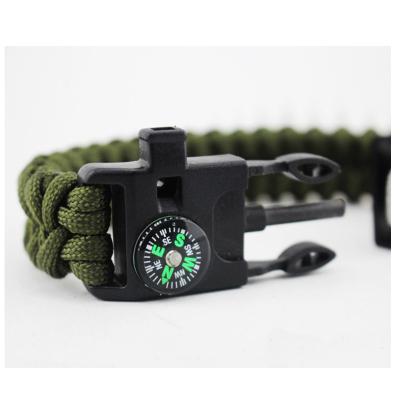 China Cheap Multifunctional Military Survival Paracord Bracelet 5 In 1 Metal Charms With Compass for sale